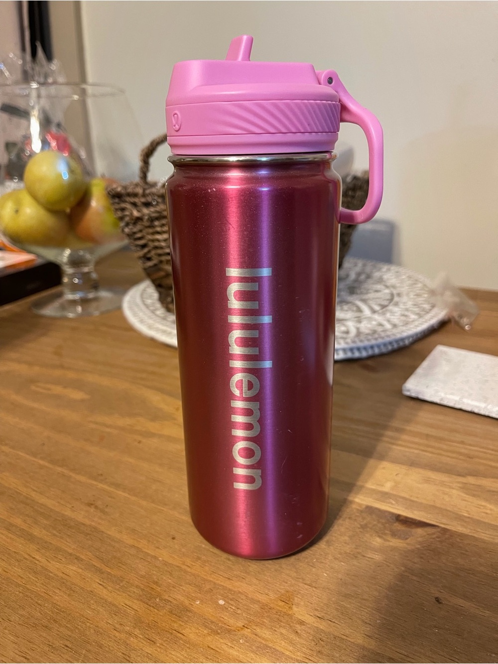 Lululemon Pink Metallic Travel Bottle